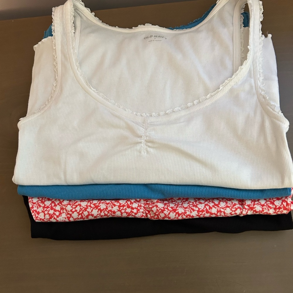Old Navy White Ribbed Tank Top
